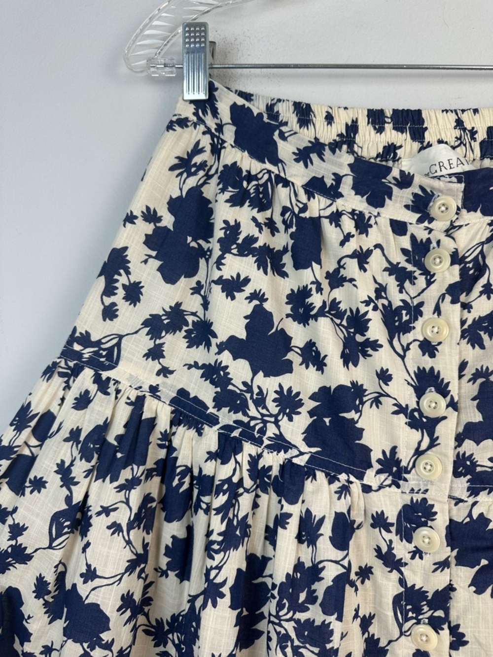 The GREAT. The Boating Skirt Autumn Leaf Floral Cotton Lined Blue Small Feminine - Picture 6 of 16